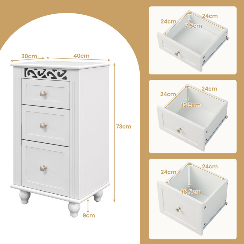Allicen Solid Wood Freestanding Bathroom Cabinet