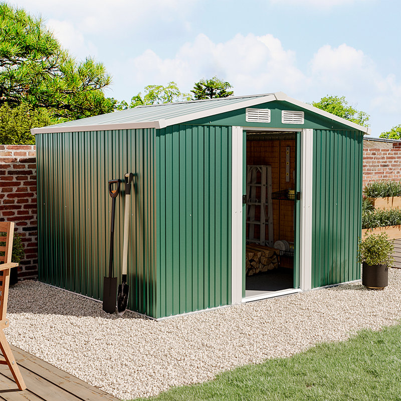 Green Metal Storage Shed