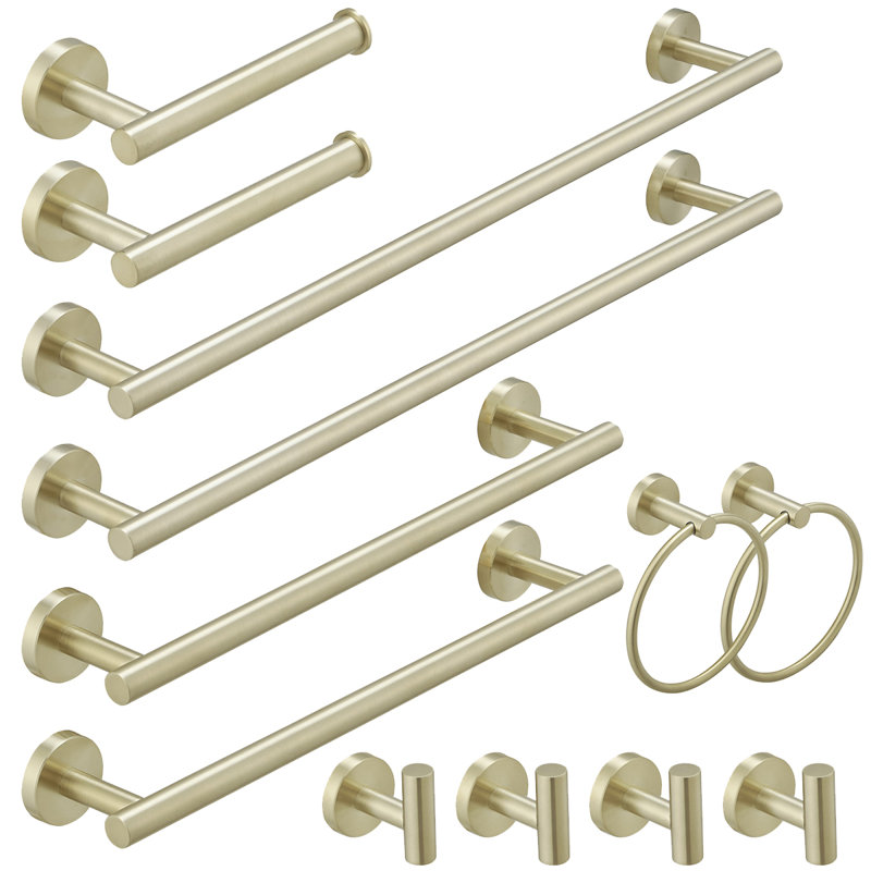 1 12 - Piece Bathroom Hardware Set, Brushed Gold