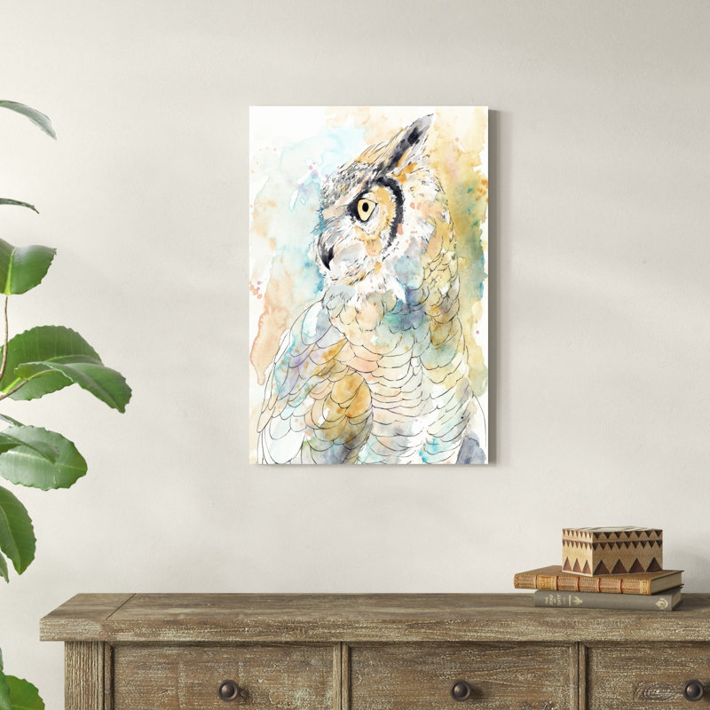 Hibou majestueux I, H 30 po x l 20 po