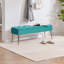 Banc polyvalent en velours capitonné avec pieds en métal doré Aghvarth -320106688