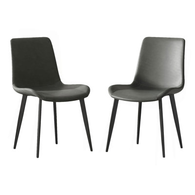 Chaises de salle à manger 2 pièces, chaises de cuisine et de salle à manger modernes, siège rembourré en similicuir et pieds robustes en métal