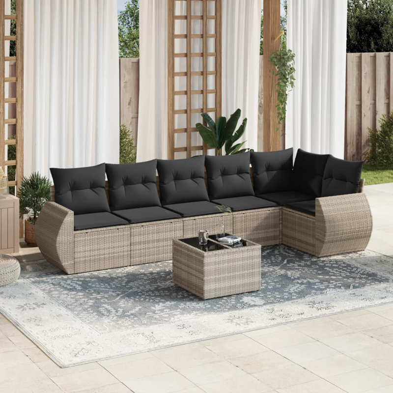 Ensemble de canapé de jardin Vidaxl, Gris foncé, Gris clair