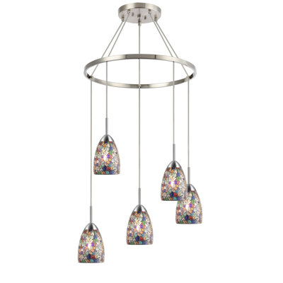 Murphy 5 - Light Wagon Wheel Chandelier