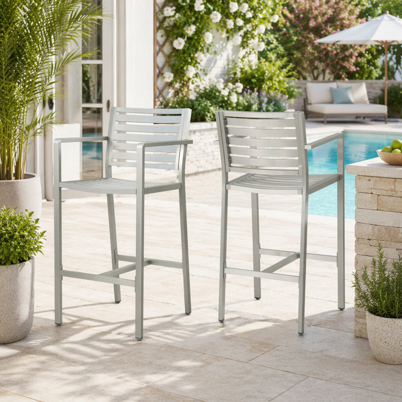 Tabourets d'extérieur avec structure en aluminium antirouille
