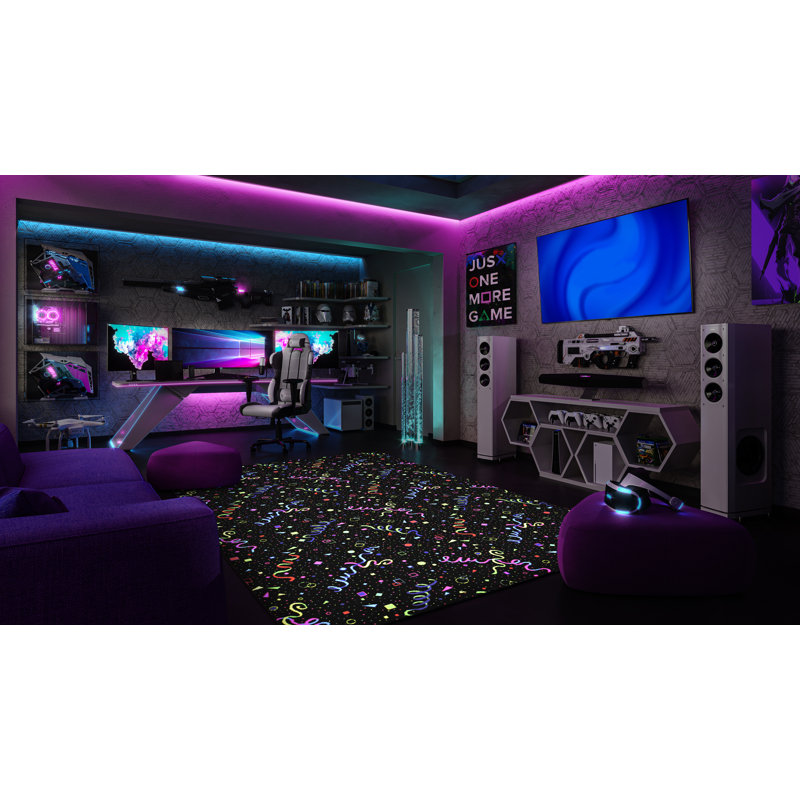 Tapis fluorescent Celebration par Joy Carpets, Carré 6 pi