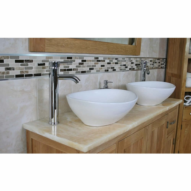 Deeds 1230 mm Freestanding Double Vanity with Vessel Ceramic Basin