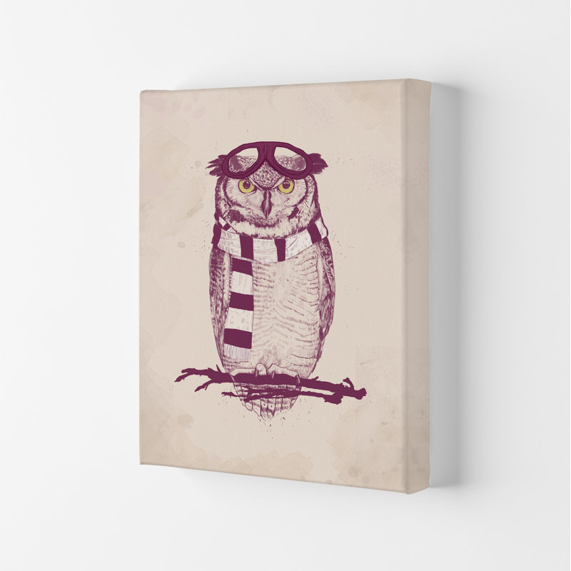 The Aviator Owl by Mercedes Lopes Charro - Print, 59.4cm H x 42cm W x 4cm D, Wrapped Canvas