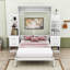 Murphy Bed Wall Bed with Shelves, Drawers and LED Lights-96227677-123407982