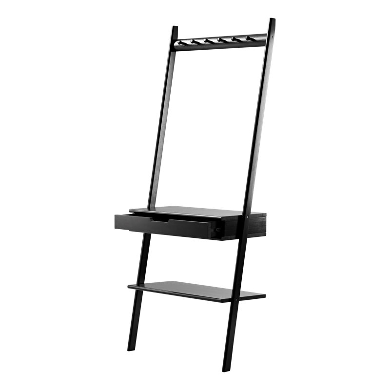 Hiley Solid Wood Hall Tree, Black