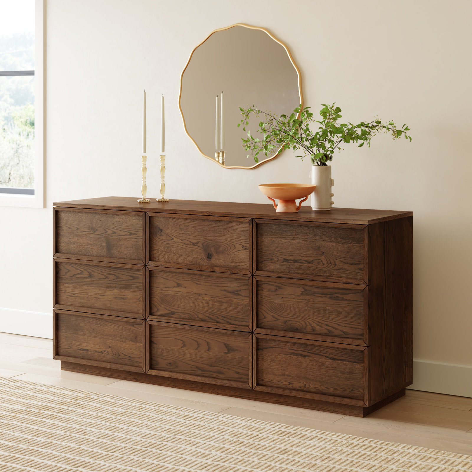 Hudson 72" Acacia Dresser, Medium Oak