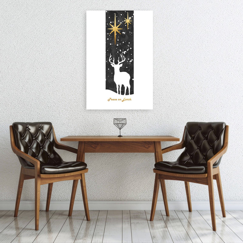 «Peace on Earth Deer», art contemporain de paysage de chevreuil abstrait, H 36 po x l 24 po