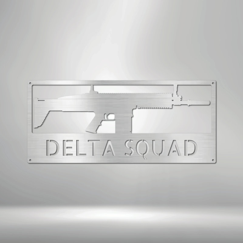 Monogramme de fusil personnalisé, H 17 po x l 17,5 po x P 0,5 po, Oui, Argent argent