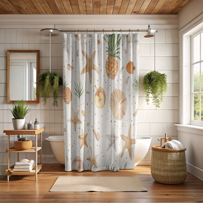 Beach Days - Rideau de douche Premium, H 74 po x l 71 po