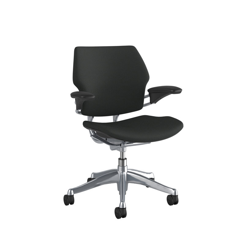 Freedom Task Chair, Polished Aluminum/Graphite, Pumpkin