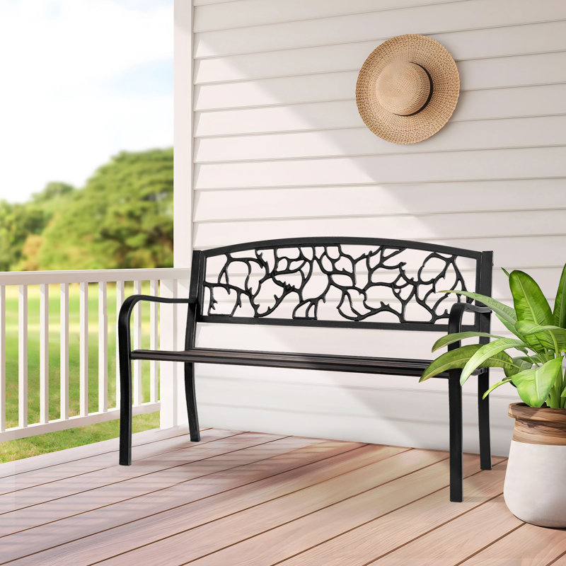 Banc d'extérieur en métal Laurieanne, Noir