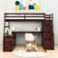 Full Loft Bed With Drawers, Shelves And Desk-1402373773