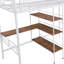 Lit mezzanine en métal, bureau intégré et tablettes-912354469
