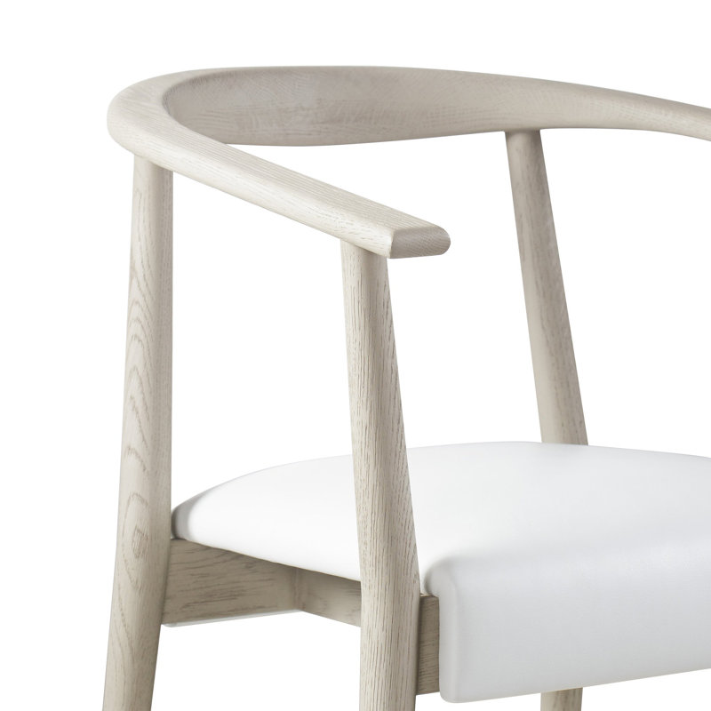 Upholstered Arm Chair, Gray Oak
