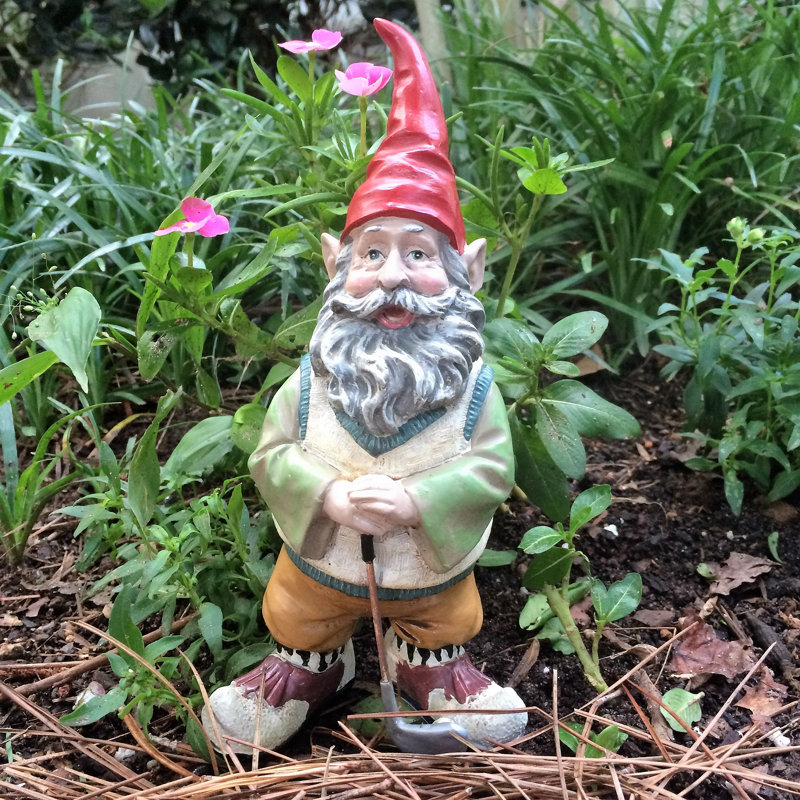 Statue de jardin gnome Nowaday, 8,25" H x 4,25" L x 3,25" D