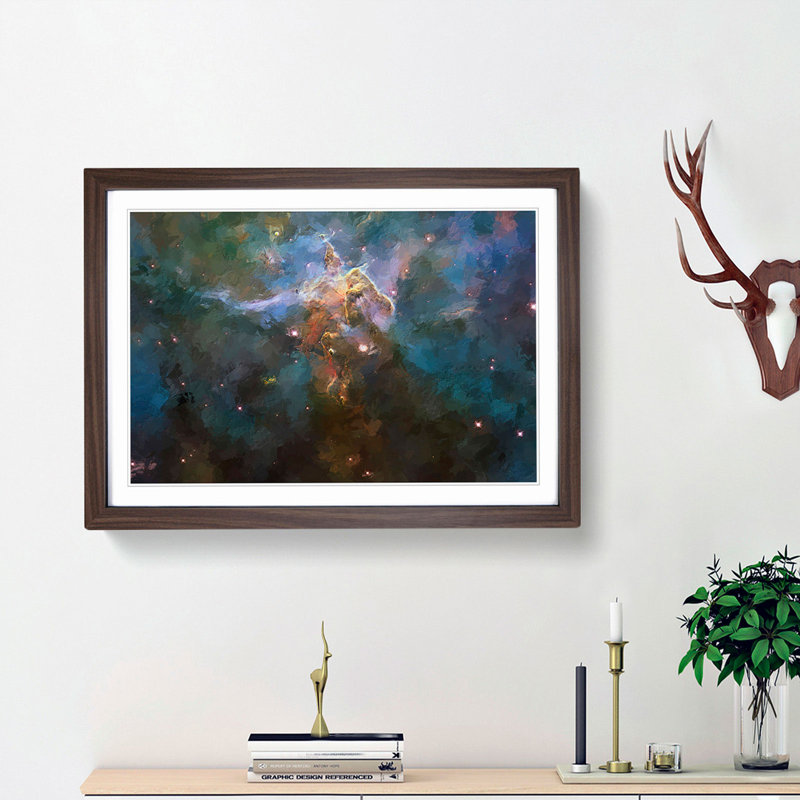 Out of Space Vol.8 in Abstract - Picture Frame Graphic Art Print, Walnut Framed, 27cm H x 36cm W x 2cm D