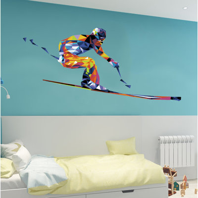 Adhésif décoratif skieur