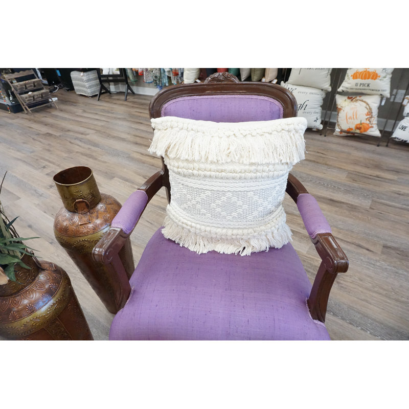 Fringed Cotton Throw Pillow