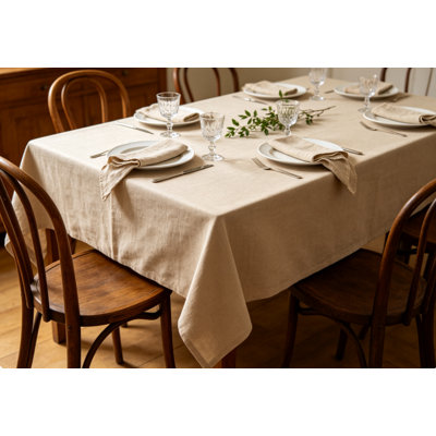 Nappe rectangulaire en coton mélangé uni à tissage uni
