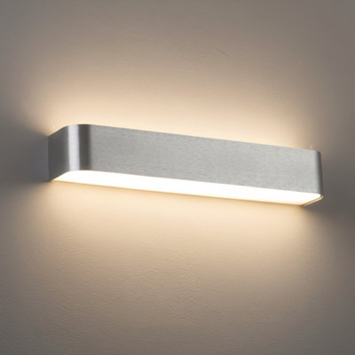 UltraBeam 12 Watt Brushed Aluminium Up and Down Indoor LED Wall Light - 1200 Lumens - Width 450mm