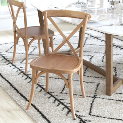 Arquit Stackable Cross-Back Wooden Bistro Chair
