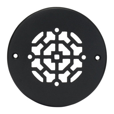Grille ronde en fonte d'aluminium de 4 po Achtek (5-1 / 2 po au total) thermolaquée pour plancher