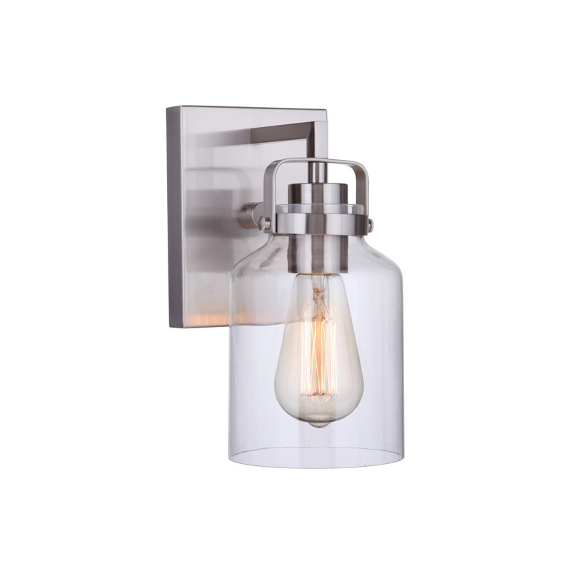 Ojai Steel Armed Sconce, Brushed Polished Nickel
