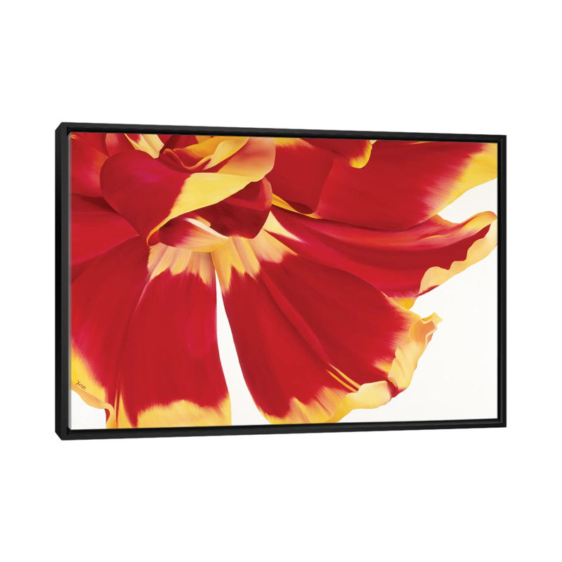 « floriade iii », impression sur toile, H 18 po x l 26 po x P 1,5 po, Toile avec cadre noir, Pas de tapis