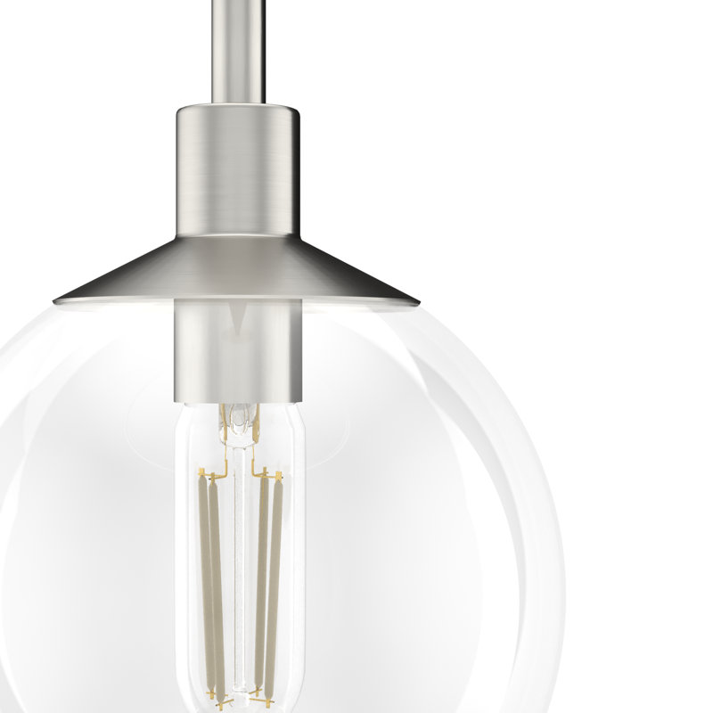  Mini-luminaire suspendu encastré 1 lumière, Nickel brossé