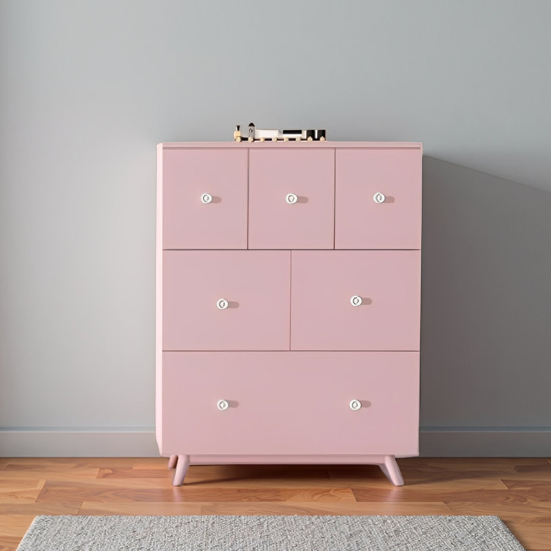 Modern minimalist drawer accent chest, Pink