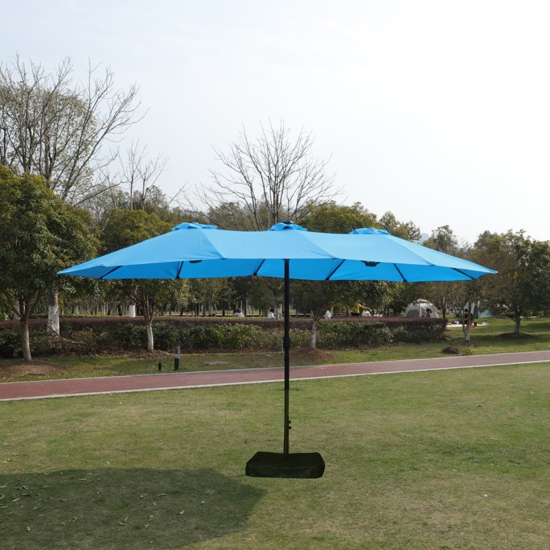Grand parasol rectangulaire double 15X9Ft, Bleu