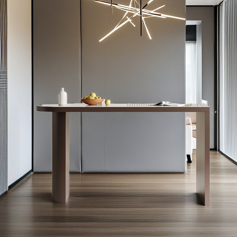 Table de bar en cuir italien, H 39,3 po x L 70,8 po x l 19,6 po