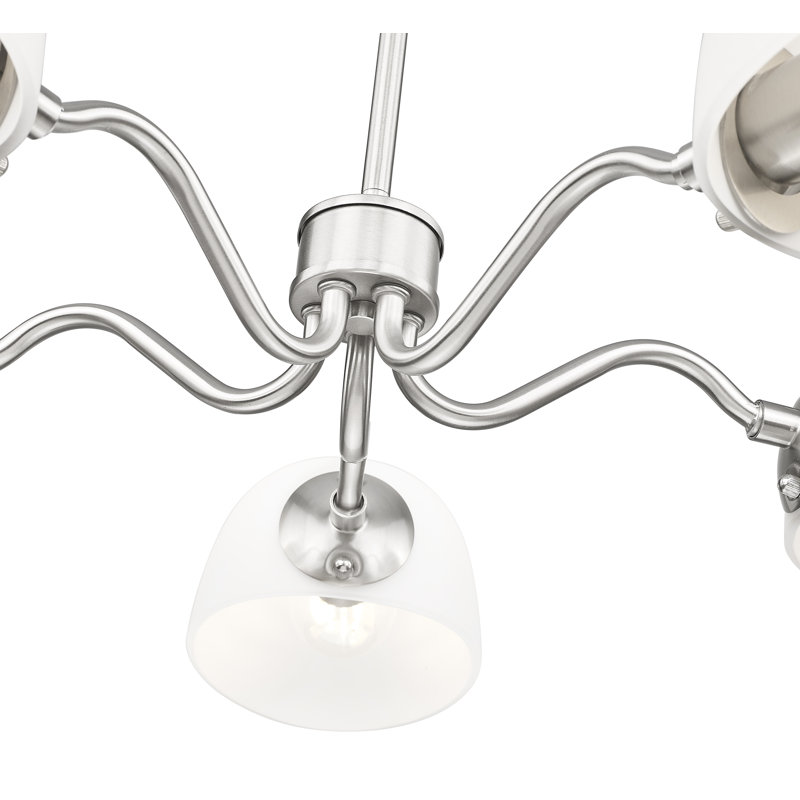 Lustre 5 lumières breton en nickel brossé, Nickel brossé