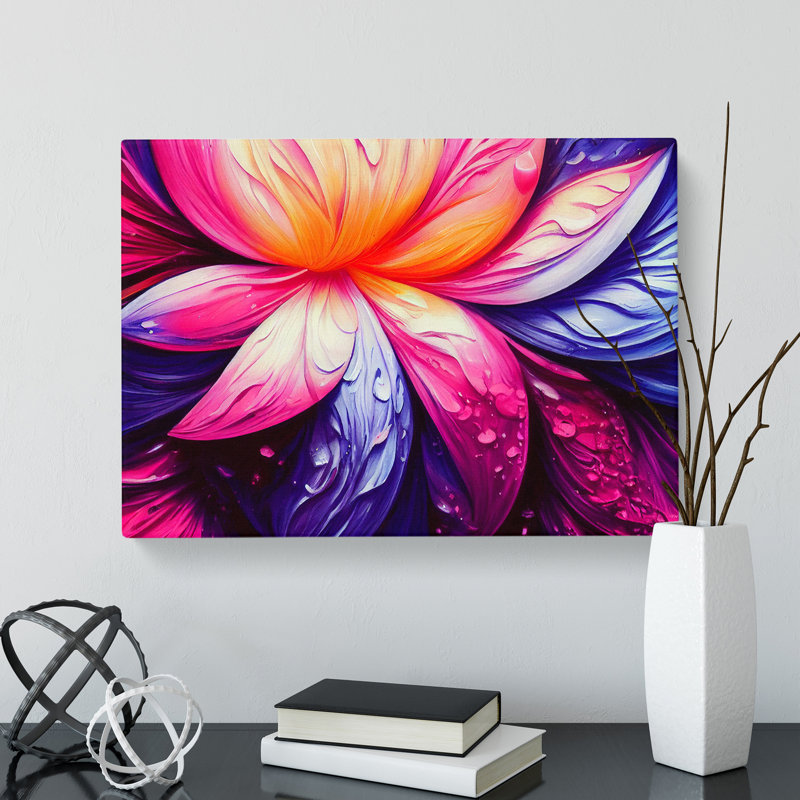 Colourful Floral Vol.6 - Wrapped Canvas Print, 35cm H x 50cm W x 3cm D