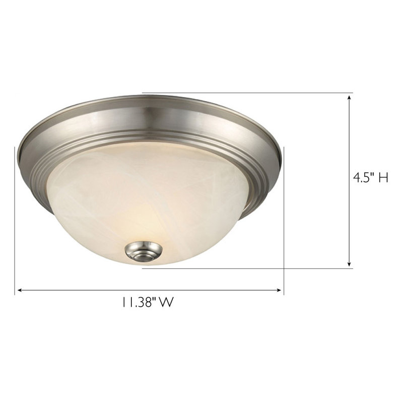 Plafonnier encastré 11,25 po à 2 lumières Amerson, Nickel satiné
