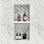 Niche de douche prête à poser 16 po x 24 po, coins carrés encastrés, niche encastrée, noir