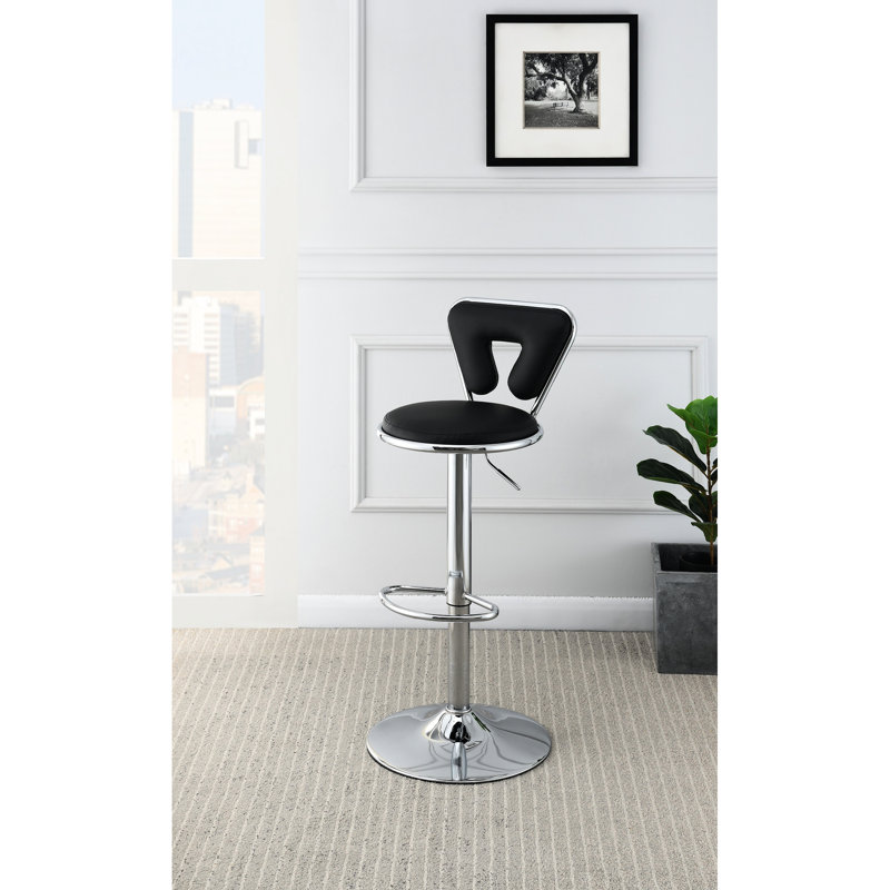 2 x tabouret de bar réglable moderne - siège en similicuir noir avec base (2 unités)