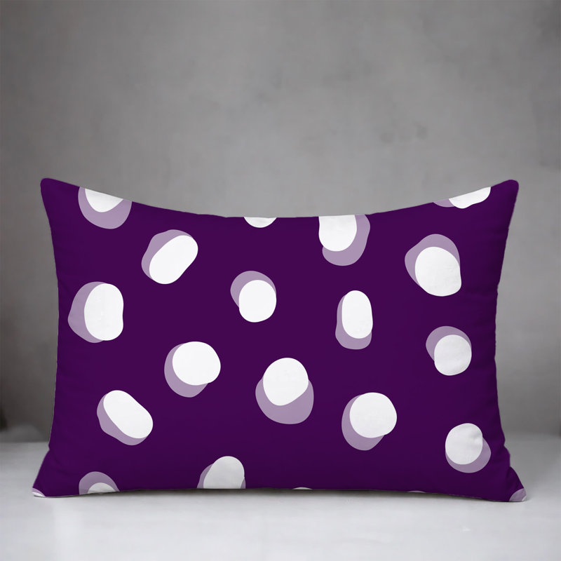 Oreiller réversible intérieur / extérieur Jayi Spots, 25 x 18, Mauve