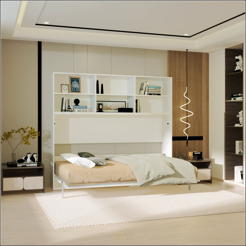 Lit escamotable moderne avec rangement et capacité de poids impressionnante