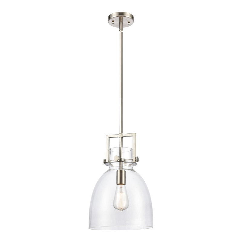 Luminaire suspendu à 1 tige Adae, H 11,75 po x l 10 po x P 10 po, Nickel satiné