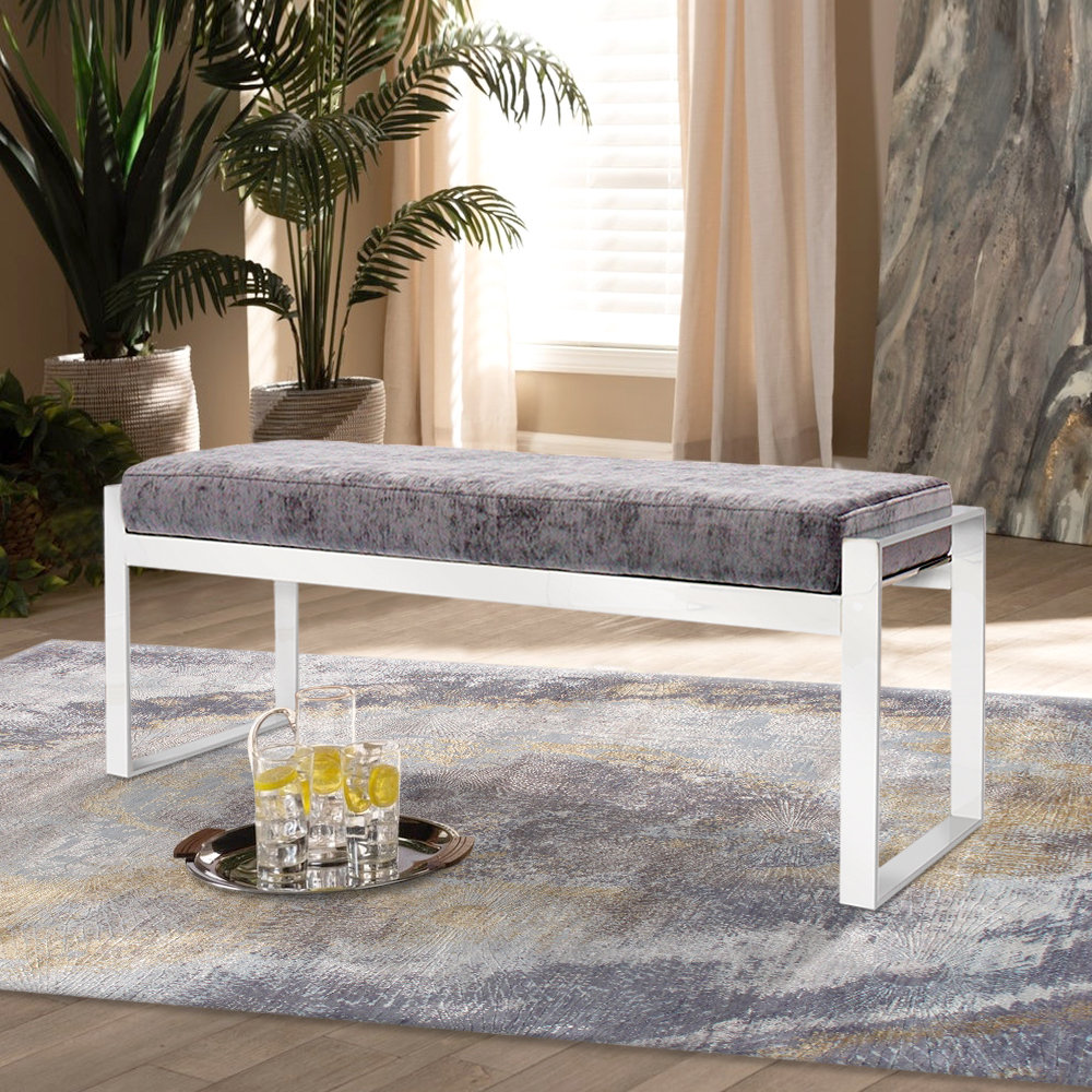 Velvet Upholstered Bench Pasargad