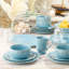 Ensemble d'assiettes plates en grès côtier de 10,5 pouces avec glaçure bleu marine Coastline