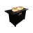 24" Steel Propane Fire Pit Table With Cover - Upgrade Your Outdoor Space A Modern Pit. Frame, Neutral Design. Slatted Base For Stylish Look. Fireplace Lid, Cover, Lava Rocks, Glass Beads. Easy