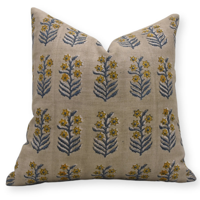 Fabdivine Indradhanush Artisan Block Printed Pillow Cover Natural Fabric Decorative Cushion-20X20 Inch , 20"H x 20"W