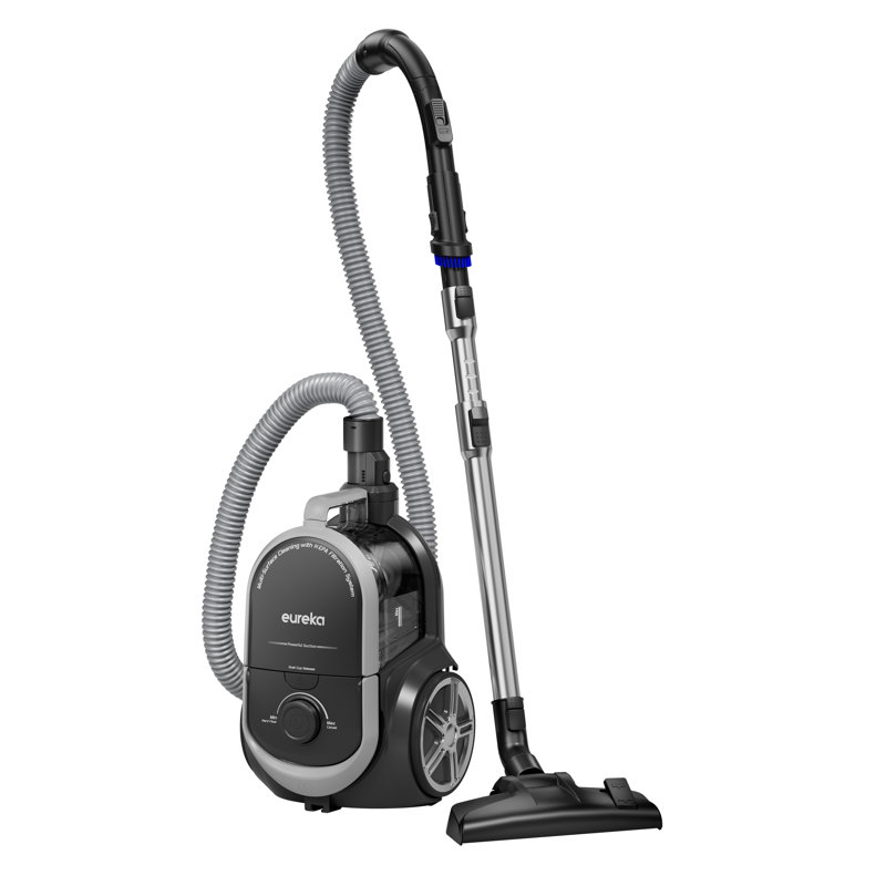 NEN180 Lightweight Bagless Canister Vacuum for Carpets & Hard Floors, Silver/Black